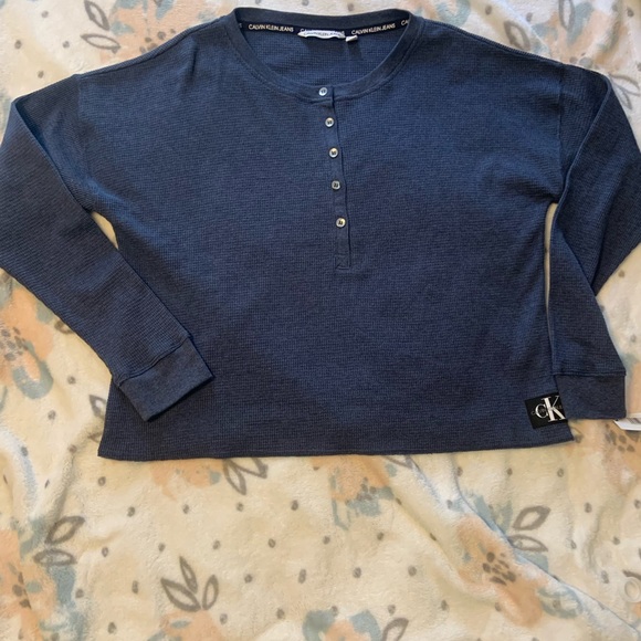 Calvin Klein Jeans Tops - NWT Calvin Klein Jeans Modern-Fit Thermal Crewneck Top size XL